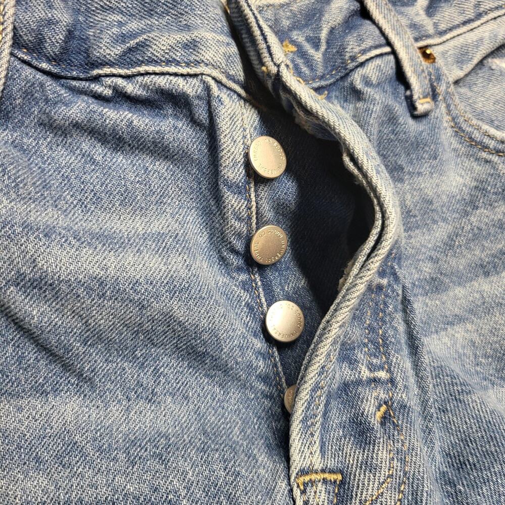 Universal Thread Jeans Womens 12 Blue Mid Rise 90s Baggy Wide-Leg Distressed - Picture 5 of 11